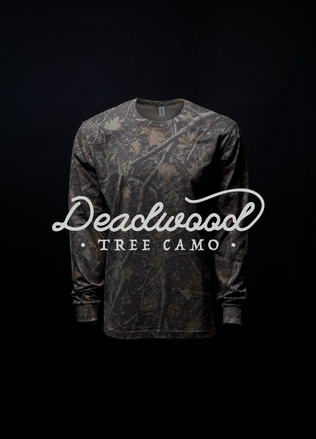 man wearing a Deadwood Tree Camo hoodie