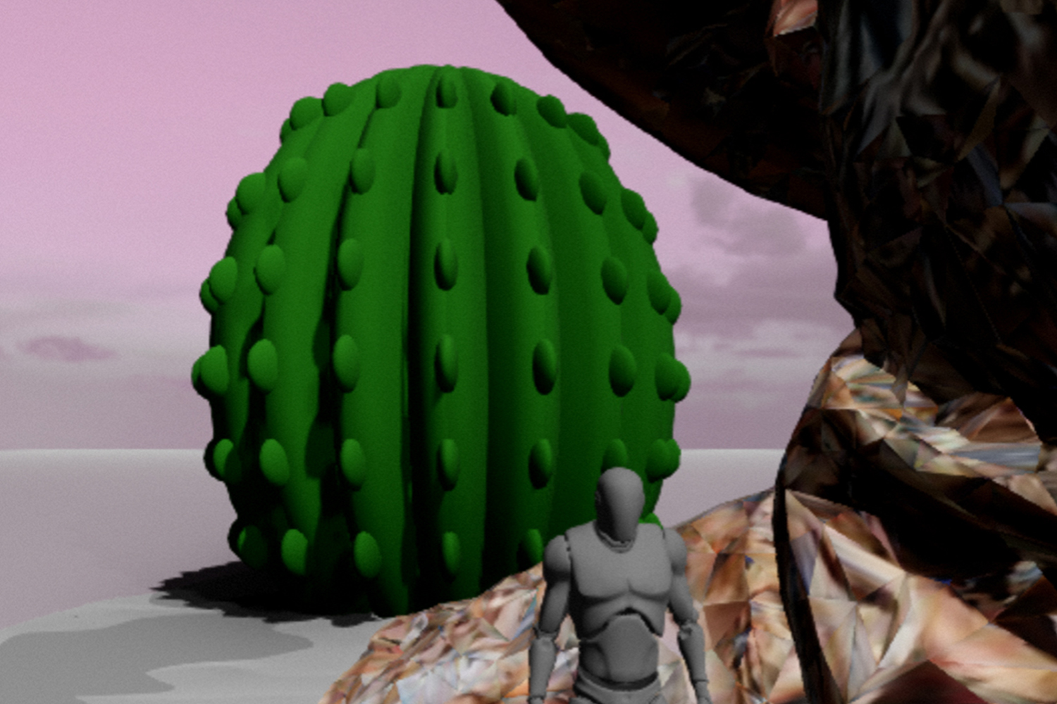 barrel cactus object coded in mml - metaverse markup language